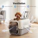 DUMOS 23" Hard-Sided Pet Carrier for Small Pets, 2 Door Cat Carrier, Beige