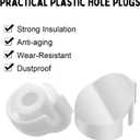 Wonderjune 50 Pcs Door Screw Hole Plugs Entry Door Frame Plugs Plastic,White(Diameter 1/4 x 5/16 Inch,Compatible with Odl/Western Reflection)