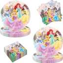 40Pcs Princess Party Supplies include 20 plates, 20 napkins for the Princess Birthday party Decoration