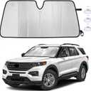 EcoNour Accordion Foldable Windshield Sun Shade Fit for Ford Explorer 2020-2024 2025 2026 Sunshade, Front Car Window Shades Sun Visor, Blocks UV Rays & Heat, Car Accessories