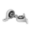 Pillow Block Bearing, 4Pcs KP002 Flange Mounted Pillow Bearings - Bore 15mm/0.59" ID Self Alignment Zinc Alloy Plummer Block Bearing for Diameter 15mm Linear Shaft Rod