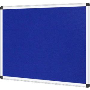 VIZ-PRO Notice Board Felt Blue, 36 X 24 Inches, Silver Aluminium Frame