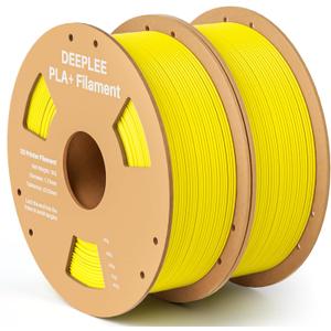 PLA+ 1.75mm 3D Printer Filament, PLA Plus with Dimensional Accuracy +/- 0.02mm, Higher Strength and Toughness, Neatly Wound, No Clogging, Fits for Most FDM 3D Printers, 2 Pack 1kg Yellow