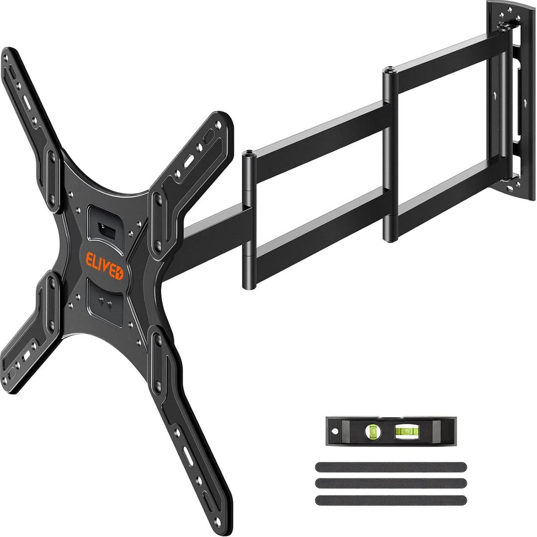 ELIVED Long Arm TV Wall Mount for Most 26-60 Inch TVs, 29.5 Inch Long Extension TV Mount Swivel and Tilt, Max VESA 400x400mm, Full Motion Wall Mount tv Bracket Holds up to 77 lbs.