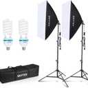 Skytex Softbox Lighting Kit 2Pack, 20x28in Soft Box | 135W 5500K E27 CFLBulb Continuous Photography Lighting, Photo Studio Lights Equipment for Camera Shooting, Video Recording