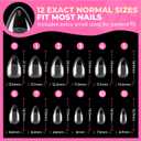 UNA GELLA Short Almond Nail Tips: 504PCS Short Fake Nails Soft Press On Gel Nail Tips Pre Shaped Almond Shape Home Nail Extension Full Cover, 12 Sizes Acrylic Gelly Tips