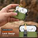 Inesore Compatible with AirPods Pro 3 Generation Case,Secure Lock & Phone Stand Design,Compatible with MagSafe,Automatic Snap Switch Secure Cover for New AirPods Pro 3rd (2025)-Dark Green