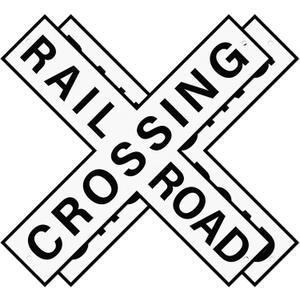 2 Pack Railroad Crossing Sign 18"18" Reflective Aluminum Large | Weatherproof Rust-Free Metal, Pre-Drilled Holes, X-Shape Crossbuck Design for Train, Railway, Farm, Garage, Wall Decor.