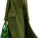 CHARTOU Women Oversized Long Winter Coats Warm Wool Blend Pea Trench Coat Overcoat (XX-Large, Green)
