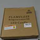 Kakoya Flameless LED Candles with Timer 5 Pc Flickering Flameless Candles for Romantic Ambiance and Home Decoration Stable Acrylic Shell,with Embedded Star String，Battery Operated Candles（Grey）