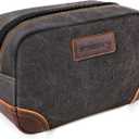 emissary Toiletry Bag for Men, Canvas Travel Toiletry Bag Men's Dopp Kit, Water-resistant Bathroom Bag Mens Shaving Kit, Travel Kit Small Bags, Shaving Bag, Toiletry Bags (Gray)