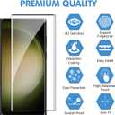 3 Pack Galaxy S23 Ultra Screen Protector, HD Clear Tempered Glass, Fingerprint Unlock, 3D Curved, Scratch Resistant, No Bubble for Samsung Galaxy S23 Ultra 5G Glass Screen Protector