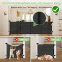 Reinforced 155" Extra Wide Baby Gate Retractable Dog Gate with Support Rods Prevent Crawling Under, 13ft Retractable Baby Gates Long Gates for Kids or Pets Retractable Gate, Black