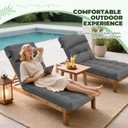 2 Pack 76 x 22 x 4.7" Waterproof Chaise Lounge Chair Cushion Outdoor 9#