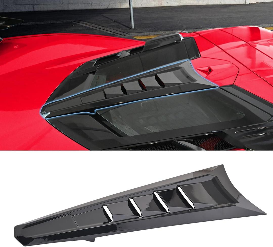 Black Rear Split Window Applique,ABS Plastic Car Rear Hatchback Louver Molding Trim Panel Exterior Accessories for Corvette C8 Stingray Z51 2020+ for C8 Z06/E-ray 2023+