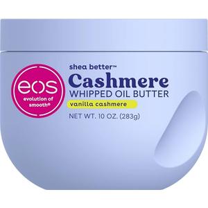 eos Cashmere Whipped Oil Body Butter, Vanilla Cashmere, 72 Hour Weightless Moisture For Dry Skin, Rich Formula and Deep Hydration, Body Care, 10 oz