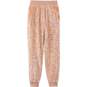 WELAKEN Sequin Casual Pants for Girls with Lining Kids & Little Girl's Sparkling Trousers, 12Y