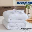 Paxrac Classic Pure White Comforter King Size, 3 Pieces Boho Comforter Set, Lightweight Solid Bedding Set, All Seasons Soft Breathable King Comforter Set (104x90In Comforter & 2 Pillowcases)