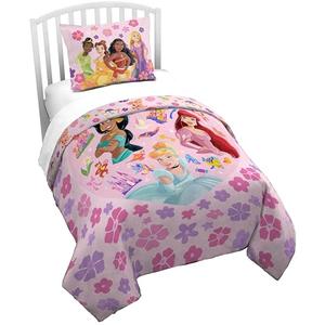 Jay Franco Kids Duvet Cover Set – 2 Piece Super Soft Bedding with Sham Pillowcase, Cover ONLY Comforter Not Included, Pink - Princess, Twin