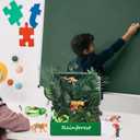 MiniInflat Rainforest Diorama Kit Rainforest Animals Figures Realistic Forest Animals Figures Including Model Tree, Red Parrot, Cobra Forest Diorama Supplies for Birthday Party Favor(Box Not Included)