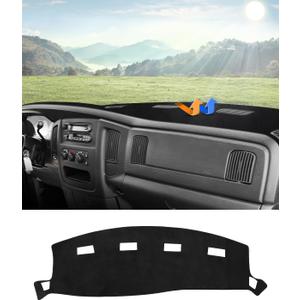 Autorder Dashboard Cover Mat for 2002-2005 Dodge Ram 1500 & 2003-2005 2500/3500 Accessories Dash Cover Flannel Dash Mat Sunshade Glare UV Rays Protector