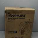 ReelWorks Air Hose Reel 3/8" Inch x 50' Foot SBR Rubber Hose, 1/4" MNPT, Max 300PSI, Commercial Steel Construction