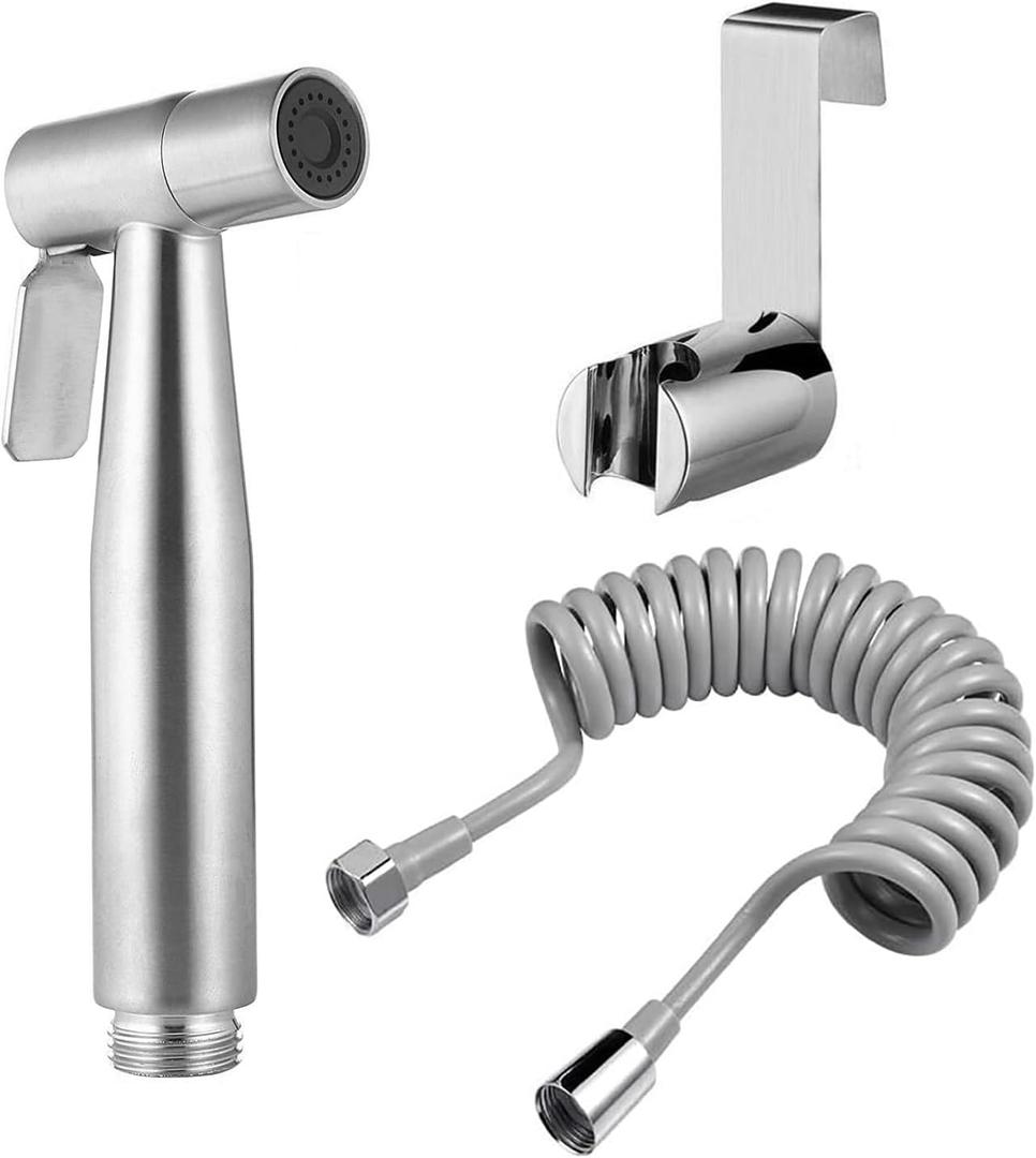 Pack of 3 Handheld Bidet Sprayer, Handheld Sprayer Stainless Steel with Water Tank Hook and Shower Hose for Feminine Wash