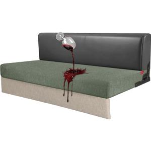 Waterproof RV Dinette Cushion Covers - Stretch Fabric Camper Seat Slipcover Replacement, Washable RV Couch Cover Designed for Camper Car Bench (Sofa 1 Bench Cover, Green)