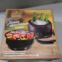 PICNIC TIME Caliente Portable Charcoal Grill & Cooler Tote, Take Anywhere BBQ Grill with Enameled Fire Bowl and Carrying Tote that Doubles as Cooler for Outdoor Cooking Use, (Black with Gray Accents)