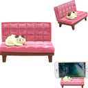Cute Cat Animal Cell Phone Stand for Desk Sofa Miniature Smart Phone Holder Mount Dock for Office Home Decorative Figure (Pink-White Kitty)