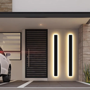 2psc 47in Outdoor Wall Lights, Long Linear Wall Light, Black LED Exterior Light Fixtures Wall Mount, Dimmable Modern Outdoor Lights, Outside Lights for House Corridor Front Door(4.33in Width)