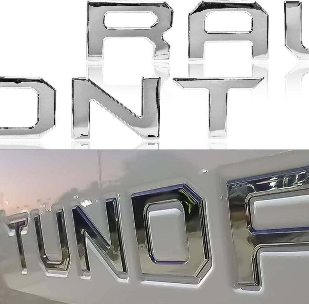 Tailgate Insert Letters Compatible with 2022 2023 2024 Version 3D Raised Emblem Decals with Strong Adhesive (Silver)