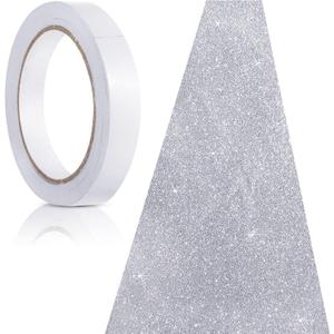 Tatuo Carpet Runner 2.46 x 30 ft Runway Rug 55 GSM Thickness with Carpet Tape for Prom Graduation Wedding Outdoor Indoor Hallway Movie Party Decoration Rug(2.46 x 30 Feet,Glitter Silver)