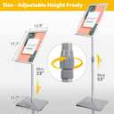 11"x17" Pedestal Poster Stand with Heavy Duty Solid Steel Base, Adjustable Floor Standing Sign Holder for Vertical and Horizontal Display, Silver 3Pack