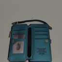 Defencase Compatible with Pixel 9 Pro Fold Case Wallet with RFID Blocking Card Holder & Pen Holder PU Leather Magnetic Snap Flip Zipper Strap Phone Case Fit for Google Pixel 9 Pro Fold, Blue Green