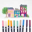 Tombow 56216 Dual Brush Pen Art Markers, Cottage, 10-Pack. Blendable, Brush and Fine Tip Markers