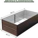 Galvanized Raised Garden Beds, 8x4x2FT Outdoor Planter Boxes with Safety Edging and Gloves, Rustic Country Style Metal Garden Bed Kit for Vegetables Flower and Fruits (Brown Wood Grain