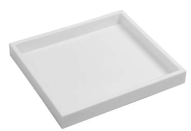 White Plastic Half Size Jewelry Organizing Display Tray ~ 1" Tall