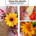 Thanksgiving Day Wreath for Front Door Fall Wreath with Sunflower Cute Doll Burlap Hat Gnome Pumpkin Pendant for Welcome Autumn and Harvest Festival