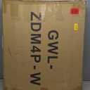 Freestanding Dog Gates with Door Walk Through, Extra Wide Doggy Door 100" W x 29" H Pet Gate Safty 4 Panels Dog Fence for Stairs, Doorways, White