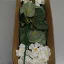 Artificial Geranium Fake Flowers for Outdoors Decoration, 6 Bundles Silk Geraniums White Flower UV Resistant Look Real Faux Plants for Front Door Garden Porch Planter Patio Balcony Yard Indoor Home