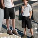 3 Pack Boys Shorts Kids Pull on Athletic Baggy Sweat Shorts with Pockets Elastic Waist Summer Casual 11-12 Years