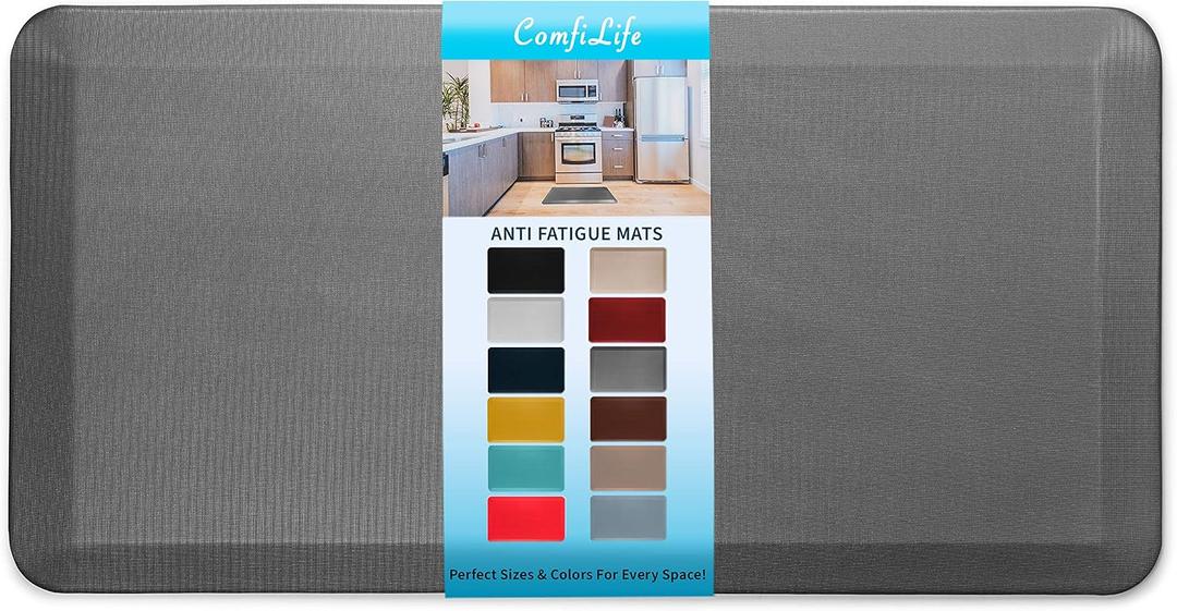 ComfiLife Anti Fatigue Floor Mat 3/4 Inch Thick Kitchen Mats for Floor, Standing Desk Mat, Kitchen Rug Comfort at Home, Office Durable Stain Resistant Non-Slip Bottom (20" x 39", Charcoal)