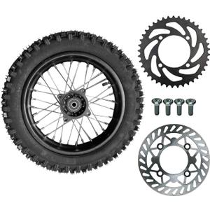 12" Rear Rim Wheel Disk Brake 80/100-12 Tire Tube Apollo SSR 50cc 125cc XR CRF Dirt Pit Bike Tao Kayo TSD 110 TD 125 15mm Axle With Brake Rotor and 428 41T Sprocket (12 inch)