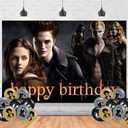 Twilight Movie Birthday Backdrop,Vampire Poster for Cartoon Saga Theme Party Decorations Cartoon Birthday Supplies Background Studio Shoot Photo Props