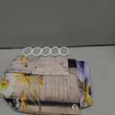 LB Farmhouse Barn Door Shower Curtain for Bathroom,Blue and Yellow Floral Wreath on Rustic Vintage Wood Fabric Shower Curtain with Hooks,Western Country Bathroom Curtain Shower Set, 60x72 inches