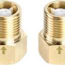 QWORK 2Pcs Brass One-way Check Valve, 1/2" Female to 1/2" Male Thread of Backflow Preventer