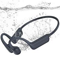 Swimming Headphones-Bone Conduction Headphones, IP68 Waterproof Open Earphones, Bluetooth 5.4 Underwater Sport Earbuds with 32 GB MP3 Memory for Swimming, Running, Cycling, Gym-Gray