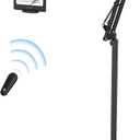 Floor Stand Kindle Holder with Remote Page Turner for Reading in Bed, Tablet Mount with Clicker, Kindle Accessories Tablet Stand Holder for Kindles Tablets iPhones 4.7-12.9 inch(Black)