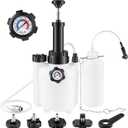 3L Manual Brake Bleeder Kit, One Person Brake Bleed Vacuum Pump with 1L Brake Fluid Bleed Bottle and 4 Master Cylinder Adapters, Suitable for Most Vehicles